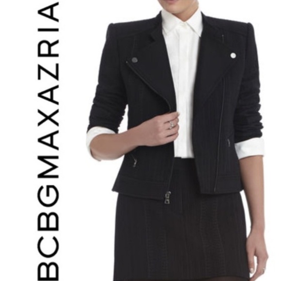 BCBGMaxAzria Jackets & Blazers - NWT BCBG MAXAZRIA BLACK MOTO CROP JACKET SIZE S